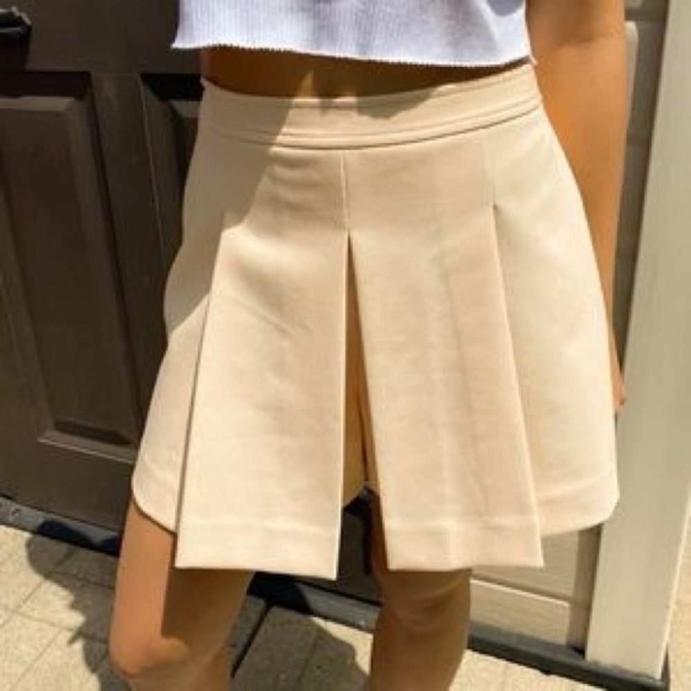 Club Monaco Pink Peach Pleated Structured Mini Skort Shorts - Sz 2